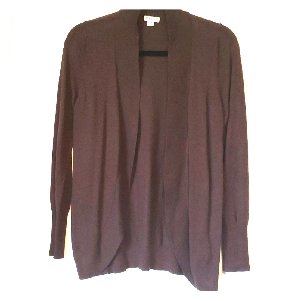 Brown open front cardigan